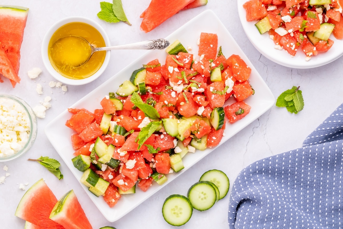 Watermelon Feta Mint Salad