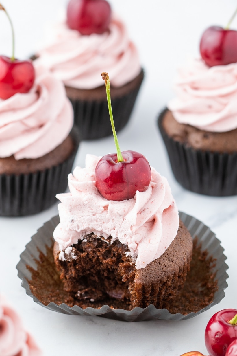 cherry chocolate cupcakes