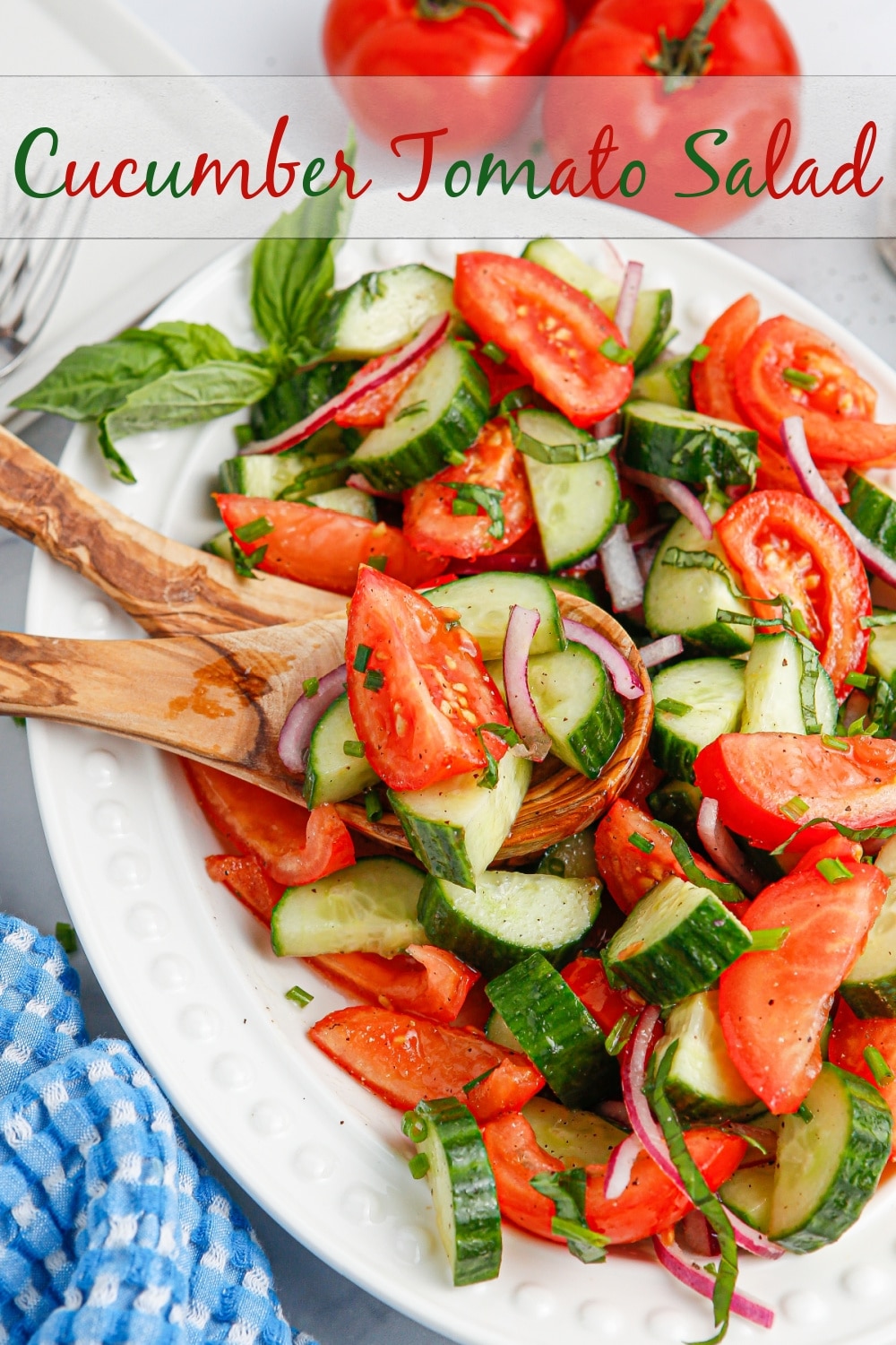 This Cucumber Tomato Salad recipe is a classic ensemble of crisp cucumbers and juicy tomatoes. The refreshing blend of textures and flavors is accented by a vibrant, homemade vinaigrette. It's one of the best summer salad recipes  to use as a side dish. via @cmpollak1