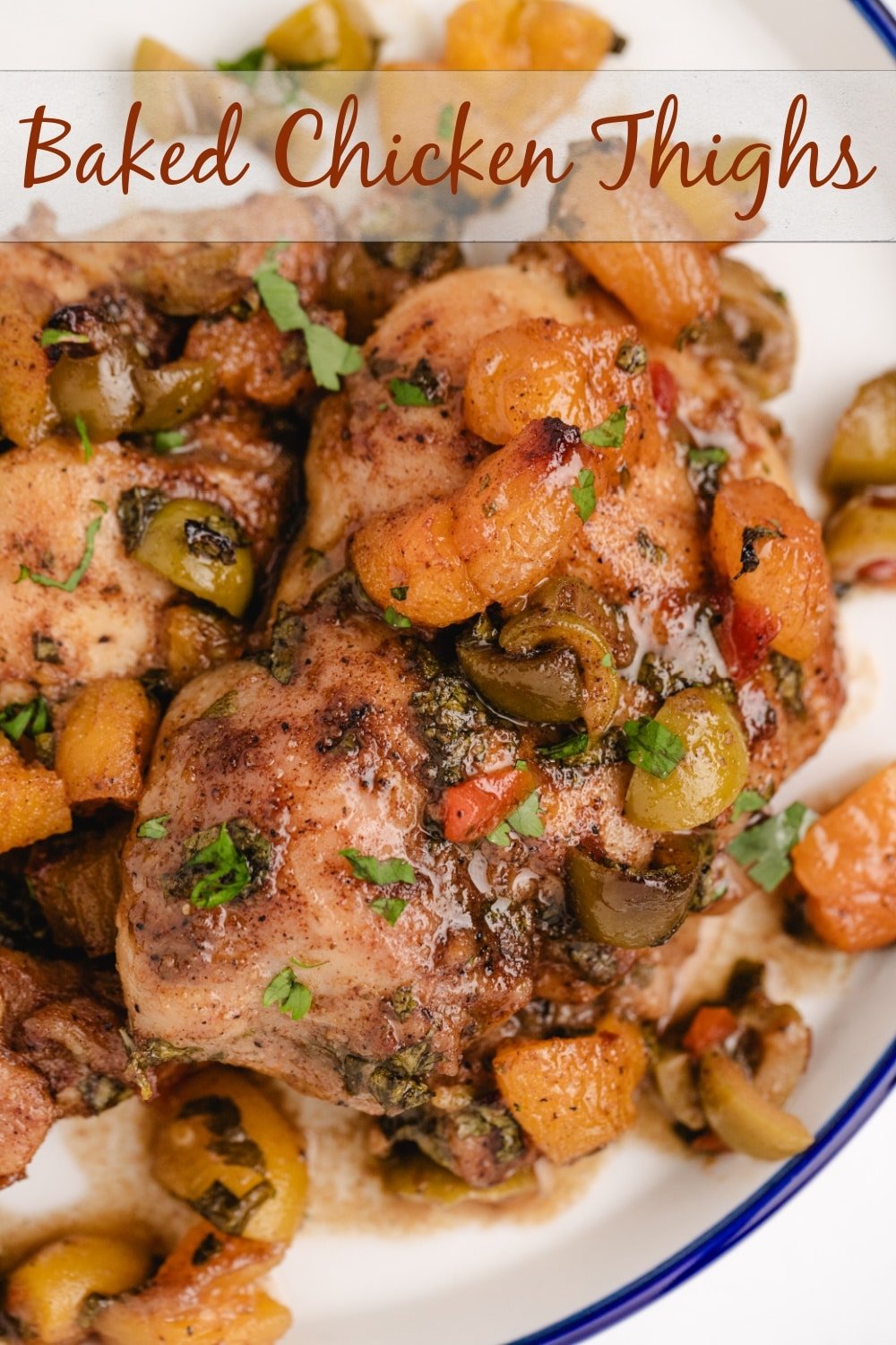 Oven baked chicken thighs packed with savory, Moroccan flavors. The overnight marinade is key and makes this baked chicken thigh recipe a top contender for an easy dinner.  via @cmpollak1