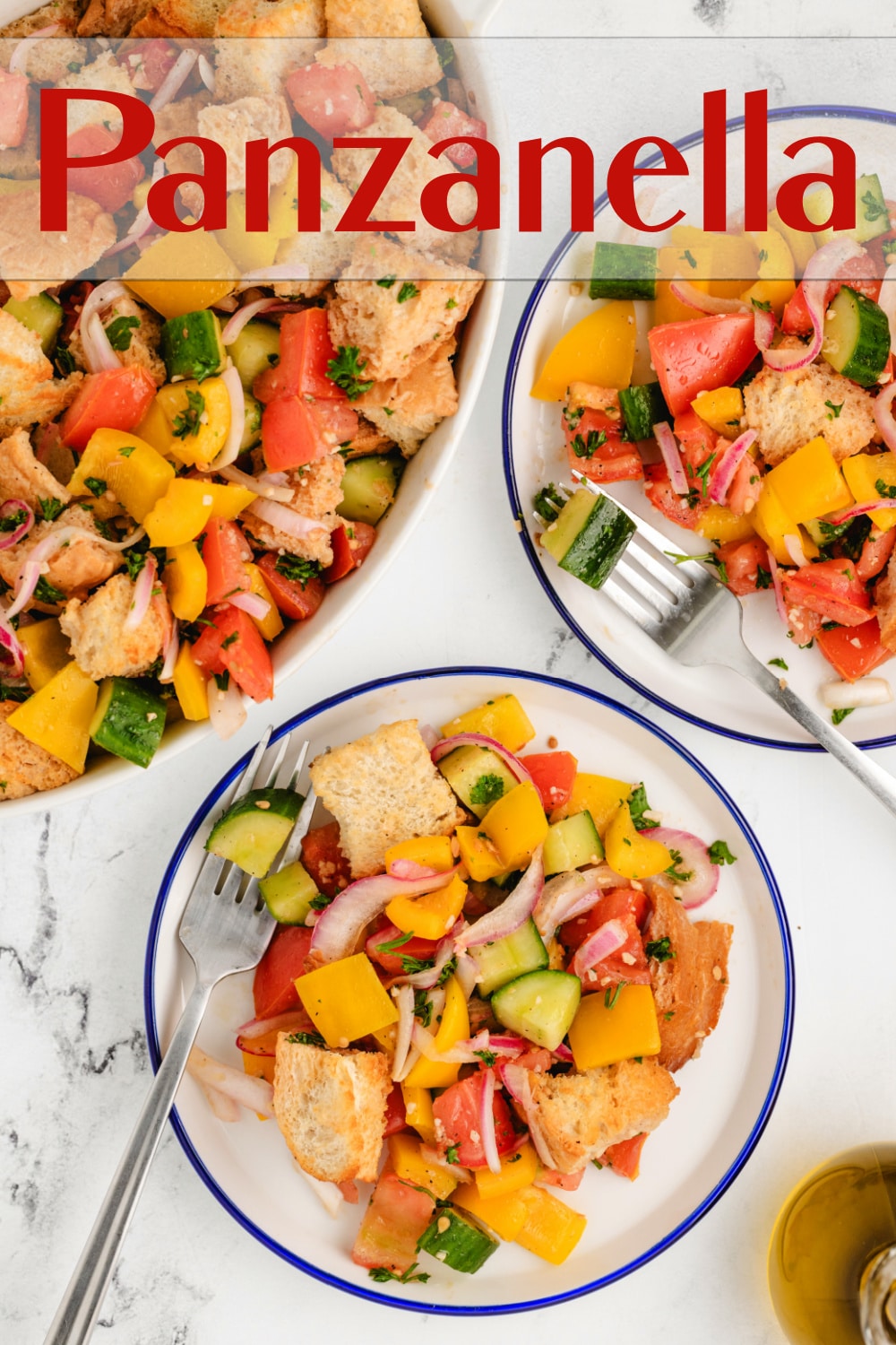 This Panzanella bread salad recipe, made with crusty bread and juicy tomatoes, is a delicious Italian classic recipe. via @cmpollak1