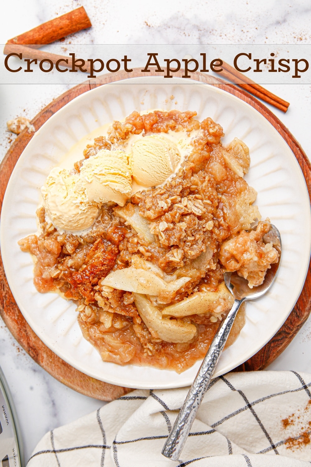 This simple recipe for Crockpot Apple Crisp comes with a game-changing tip, guaranteeing a crisp topping with an irresistibly crunchy and delicately browned result. This is the fall dessert you're going to make again and again. via @cmpollak1