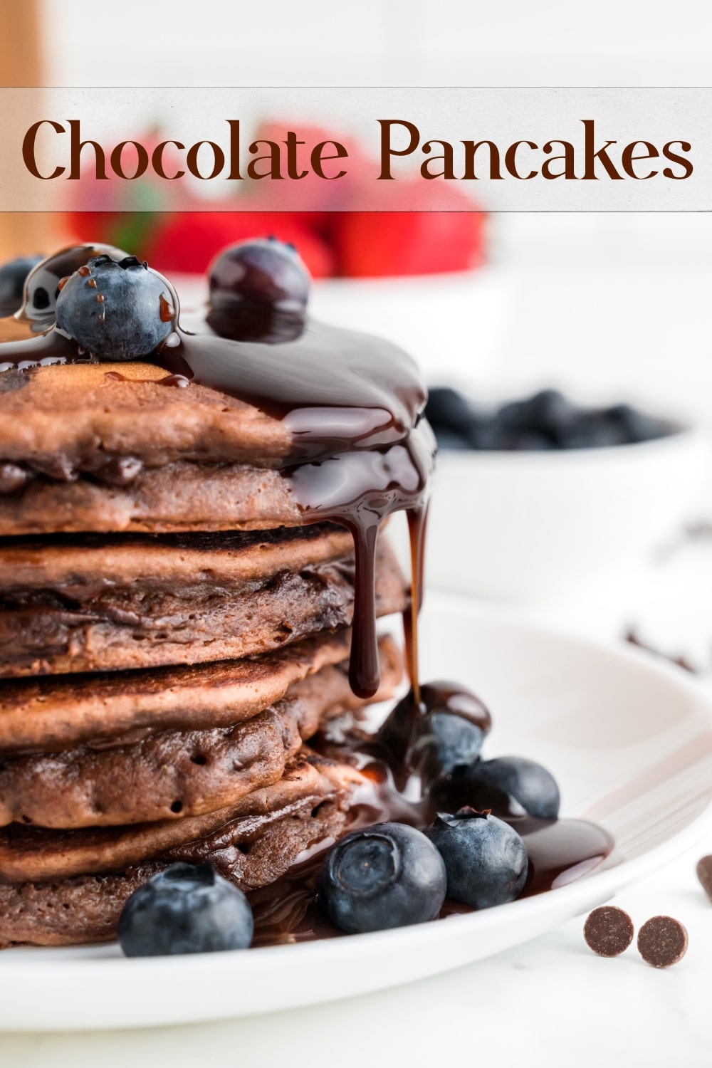 These chocolate-y chocolate pancakes, studded with chocolate chips and drizzled with ganache are the right amount of sweet to start the day. via @cmpollak1