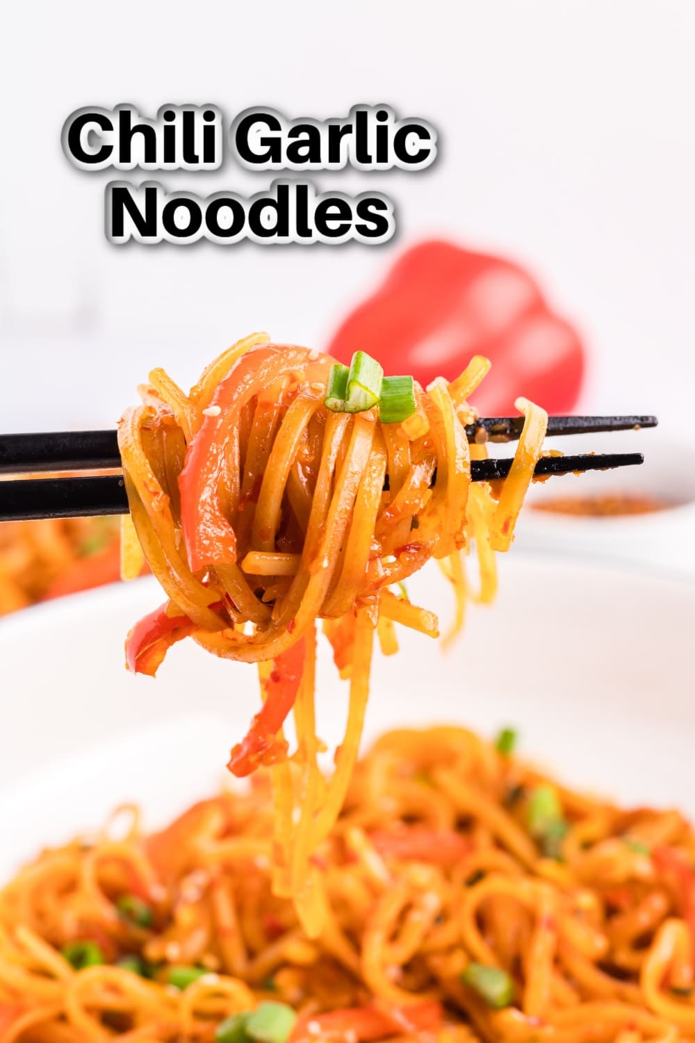Chili garlic noodles, a quick and delicious side dish recipe tossed in a spicy-fragrant chili garlic sauce.  Perfect for a busy weeknight and packed with so much flavor. I love making this noodle dish. via @cmpollak1