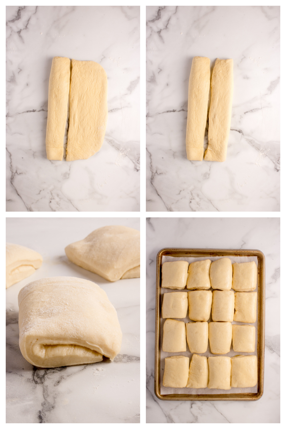 How to fold and shape Parker House Rolls with buttered layers to create their signature split.