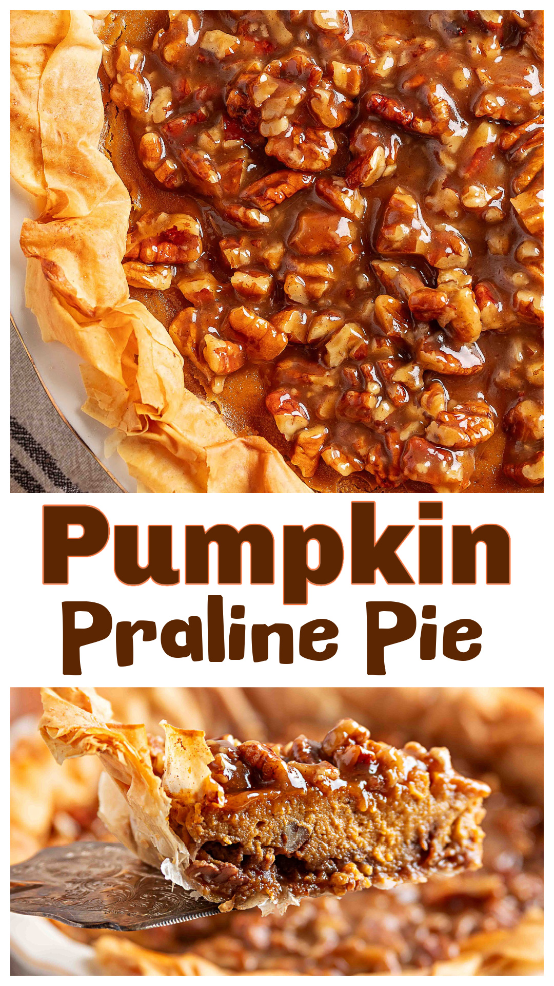 A pumpkin praline pie wrapped in crackling phyllo, layered with spiced pumpkin custard and a warm pecan praline pour-over. The edges stay crisp, the center stays soft, and every bite tastes like someone finally understood the assignment. This is the pumpkin dessert you make when you want drama, comfort, and something that feels a little emotional in the best way. Flaky, tender, and over the top. Perfect for the holiday season. via @cmpollak1