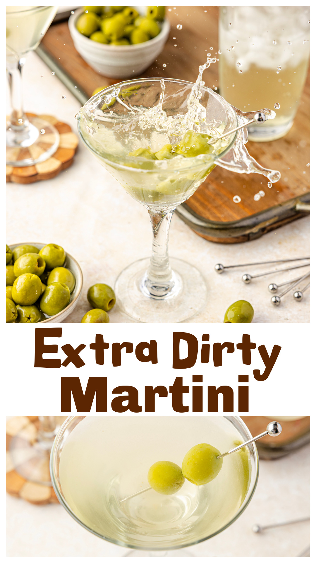 This extra dirty martini is brine-first, shaken hard, and completely uninterested in sweetness. Vodka keeps the focus on olive brine, dry vermouth adds structure, and the whole thing stays cold enough to bite back. It&rsquo;s a very dirty martini for people who like their cocktails saline, direct, and finished on purpose. Make it ahead, shake it again, and serve it when subtlety isn&rsquo;t the goal. via @cmpollak1
