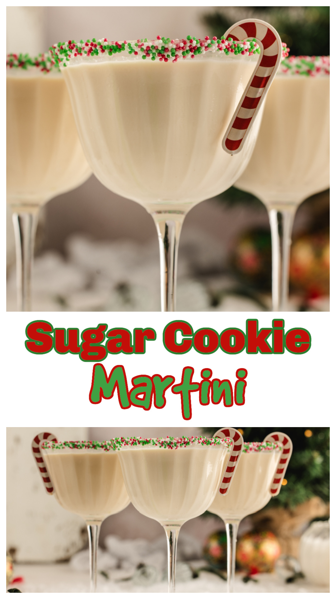 This Sugar Cookie Martini tastes like a holiday dessert in a glass. Vanilla vodka, Irish cream, and amaretto create the sugar cookie flavor while heavy cream makes it velvety and festive. The sprinkle rim turns it into a party drink everyone loves. Perfect for Christmas cocktails, holiday parties, New Year&rsquo;s Eve, or any night that needs something sweet and glamorous. Easy to make and even easier to sip. via @cmpollak1
