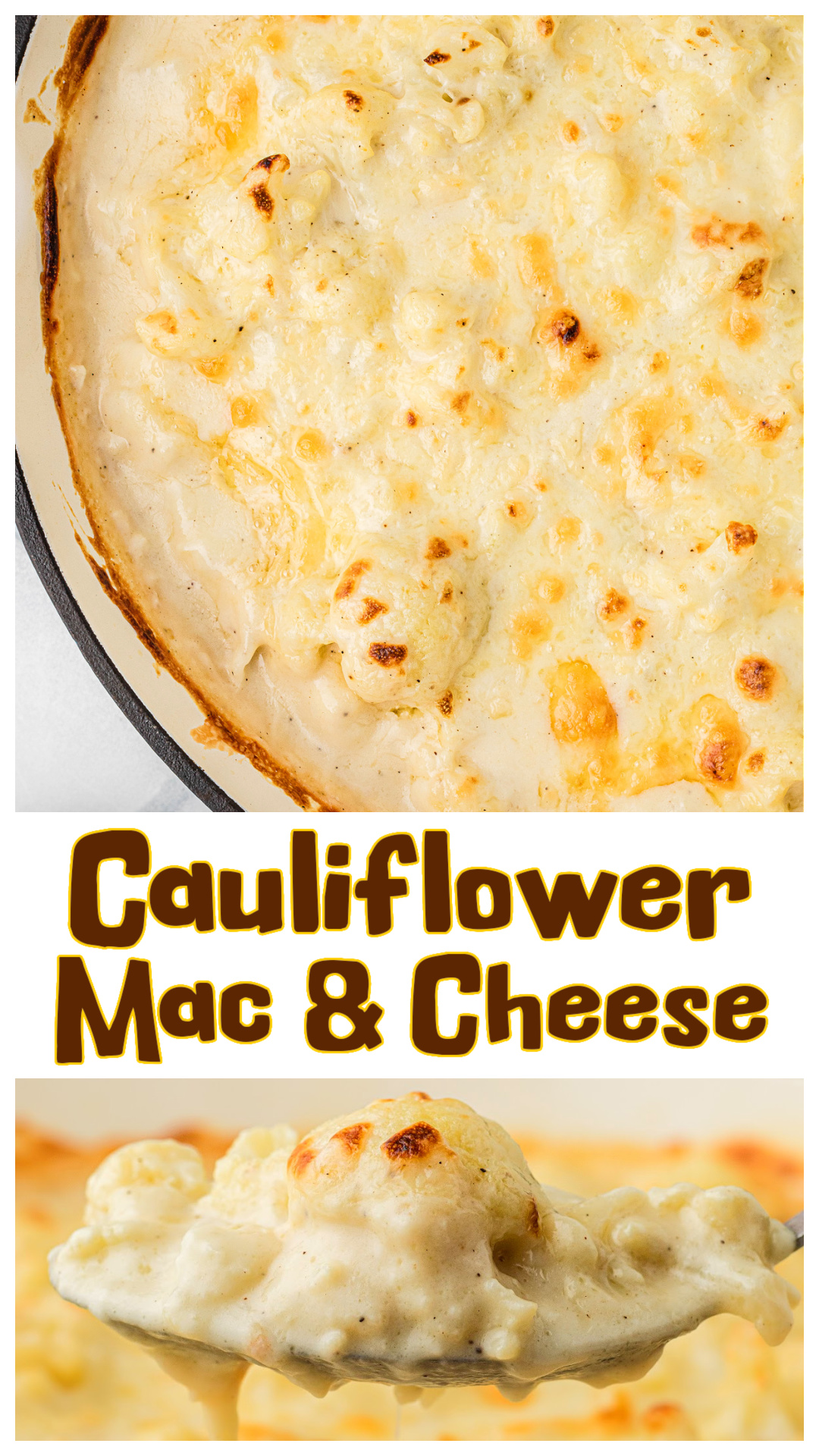 Cauliflower mac and cheese baked with a proper roux-based cheese sauce, sour cream, and sharp white cheddar. Steamed cauliflower replaces pasta for a rich, comforting dish that&rsquo;s creamy, bubbly, and deeply satisfying. Includes tips to avoid watery sauce and get a smooth, well-melted cheese finish. via @cmpollak1