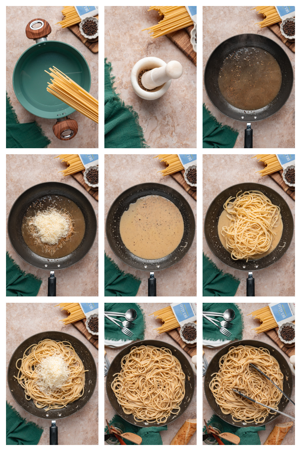 Cacio e Pepe process of how to make