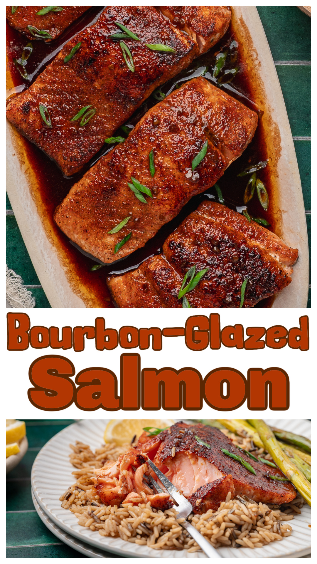 Bourbon glazed salmon made in a skillet with a brown sugar glaze that cooks down into a rich, glossy sauce. Pan-seared salmon with crisp edges and a tender center, finished with soy sauce, garlic, and a little heat. Easy 40-minute dinner that works with rice, roasted vegetables, or anything that can catch the extra sauce. via @cmpollak1