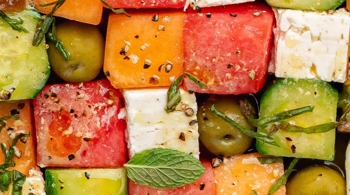 Greek Mosaic Salad with Watermelon and Feta