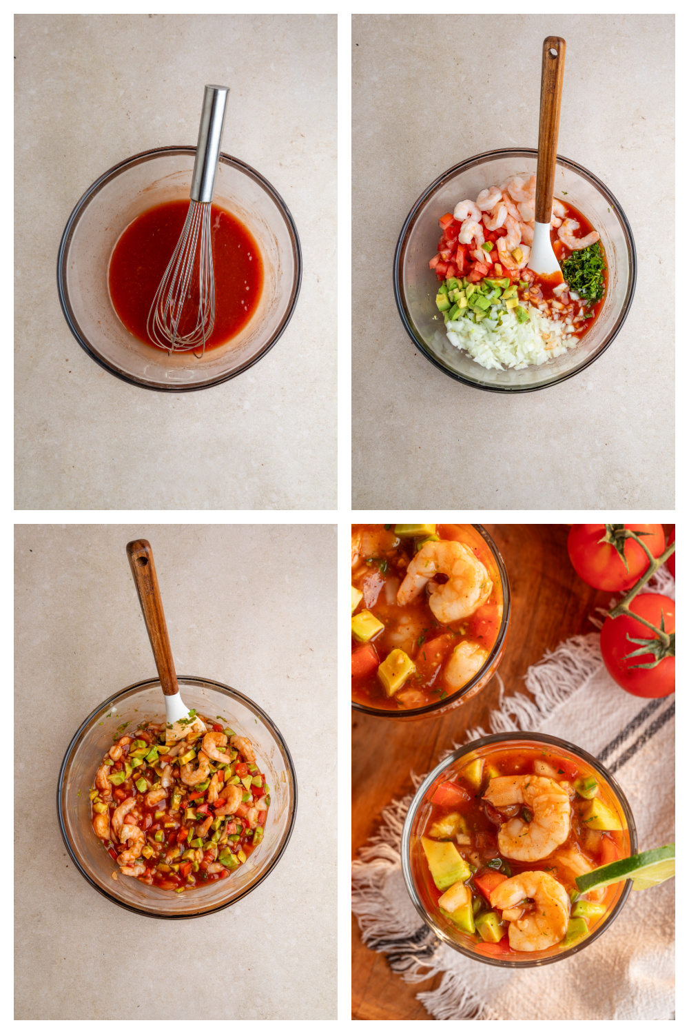 how to make Mexican shrimp cocktails step by step