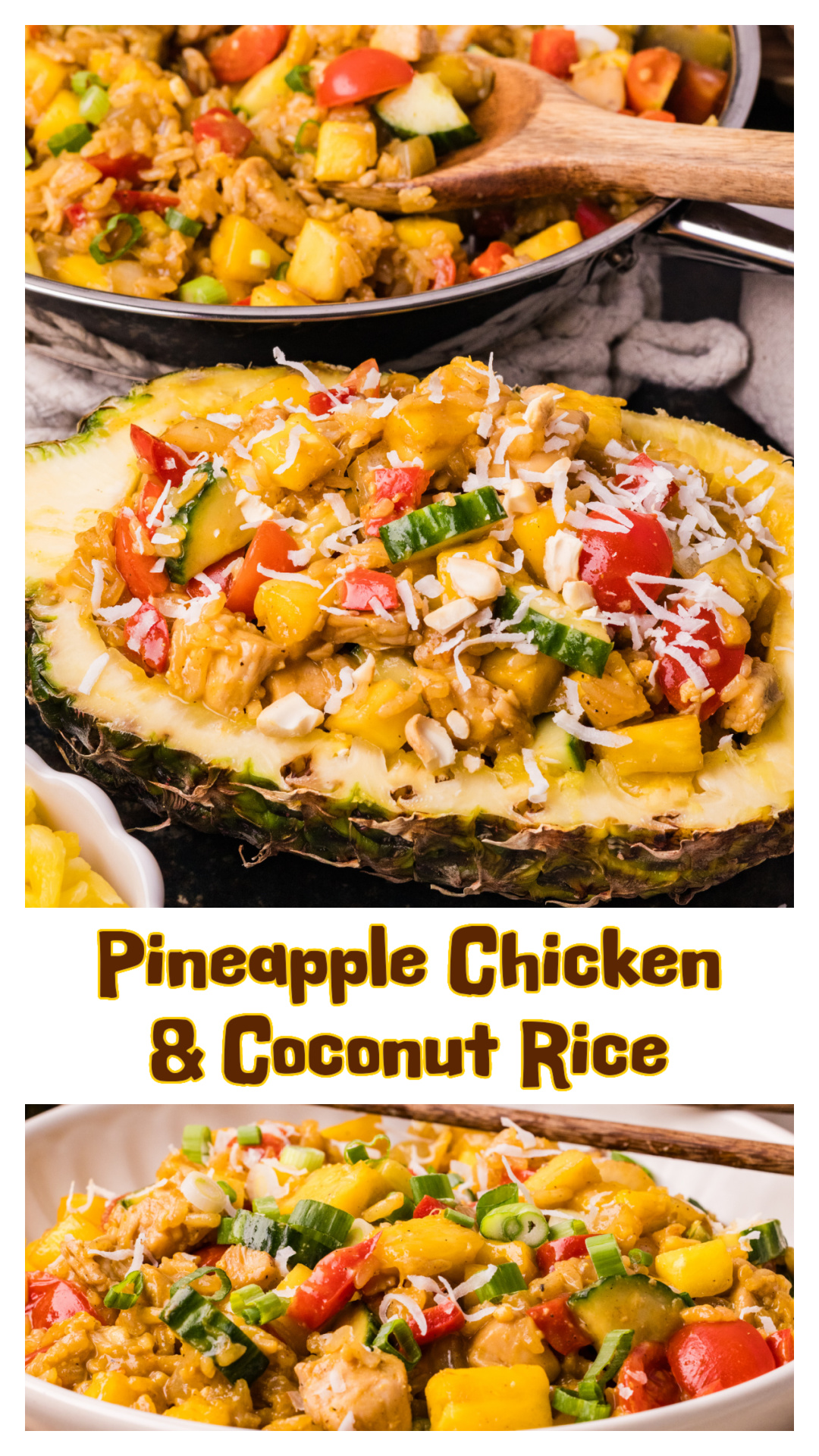 Pineapple chicken and rice made with coconut rice, juicy chicken, sweet pineapple, and a savory sauce. This easy pineapple chicken and rice recipe is a full dinner idea that&rsquo;s different from classic fried rice, with rice cooked first for better flavor. Great for weeknight meals, meal prep, or when you want a pineapple fried rice recipe with more depth and fresh ingredients. via @cmpollak1