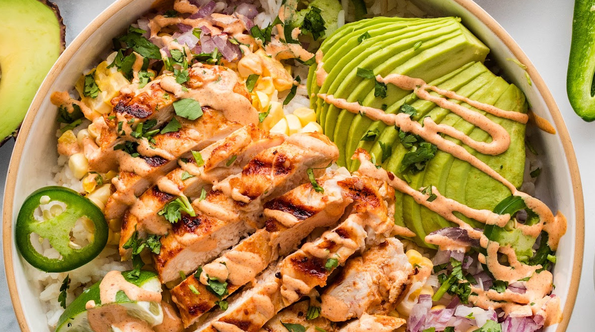Street Corn Chicken Rice Bowls (Mexican Elote-Style) - Noble Pig