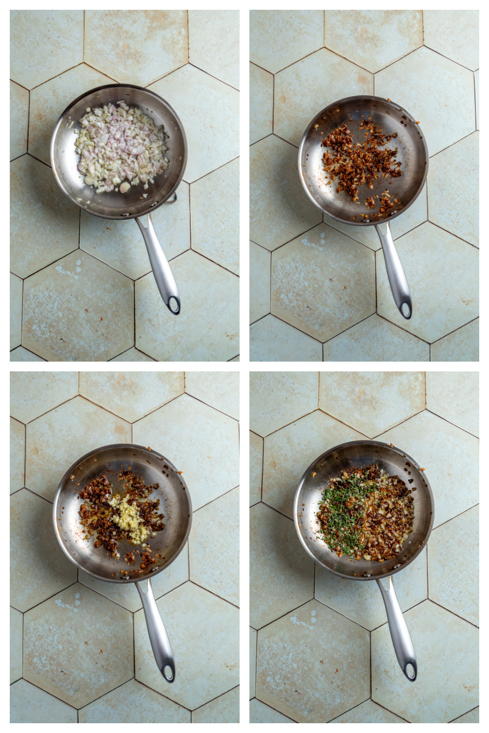 How to Make Bread Dipping Oil Step-by-step process for making bread dipping oil with caramelized shallots, garlic, fresh herbs, and olive oil.
