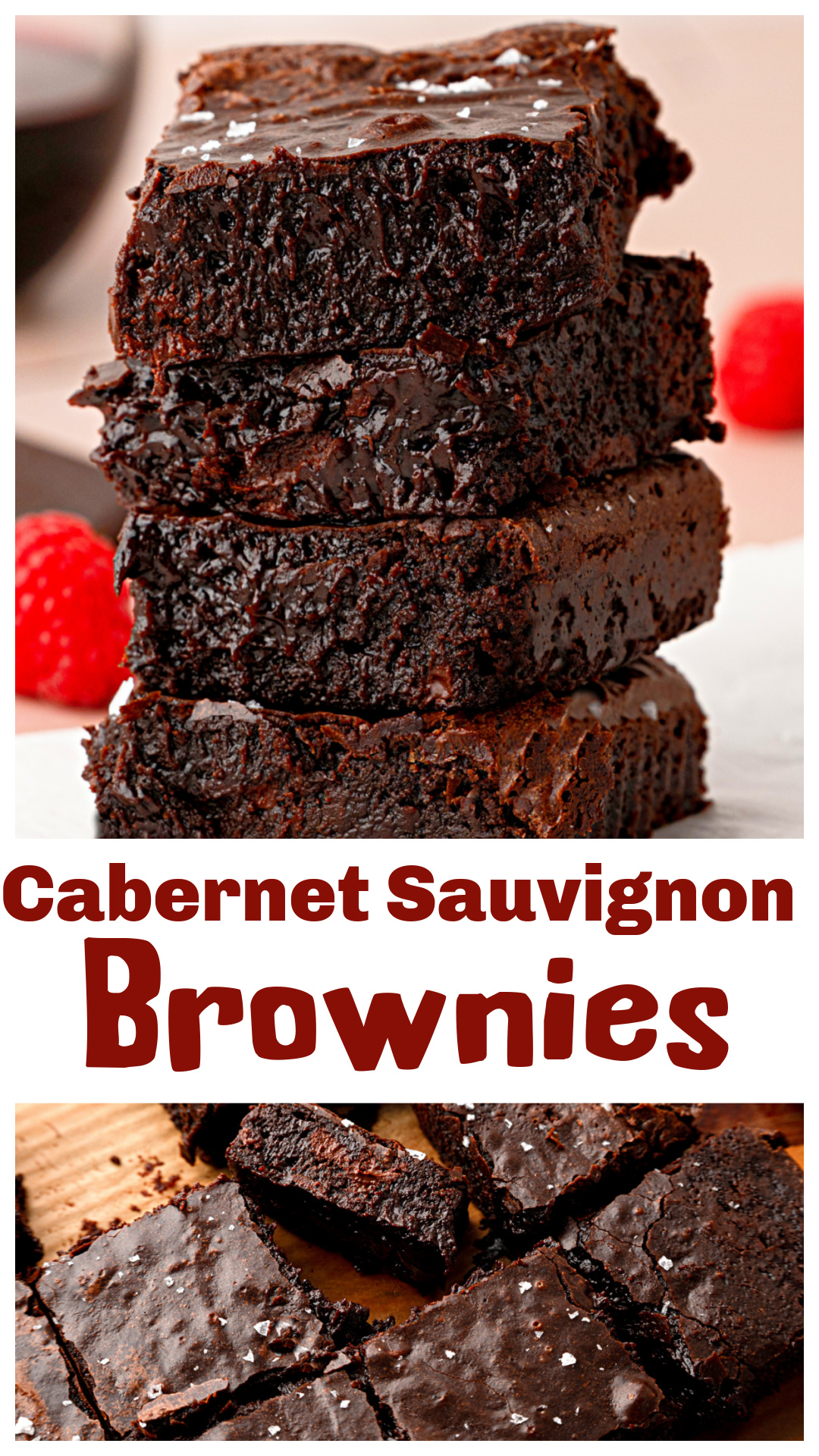 Cabernet Sauvignon brownies are what happen when rich chocolate meets reduced red wine and browned butter. These fudgy brownies are made with Dutch-process cocoa, dark chocolate, espresso, and a splash of balsamic to bring out the Cabernet's fruitiness. They're dense, intensely chocolatey, and the kind of dessert that feels right at home after a great steak dinner or at a dinner party. via @cmpollak1