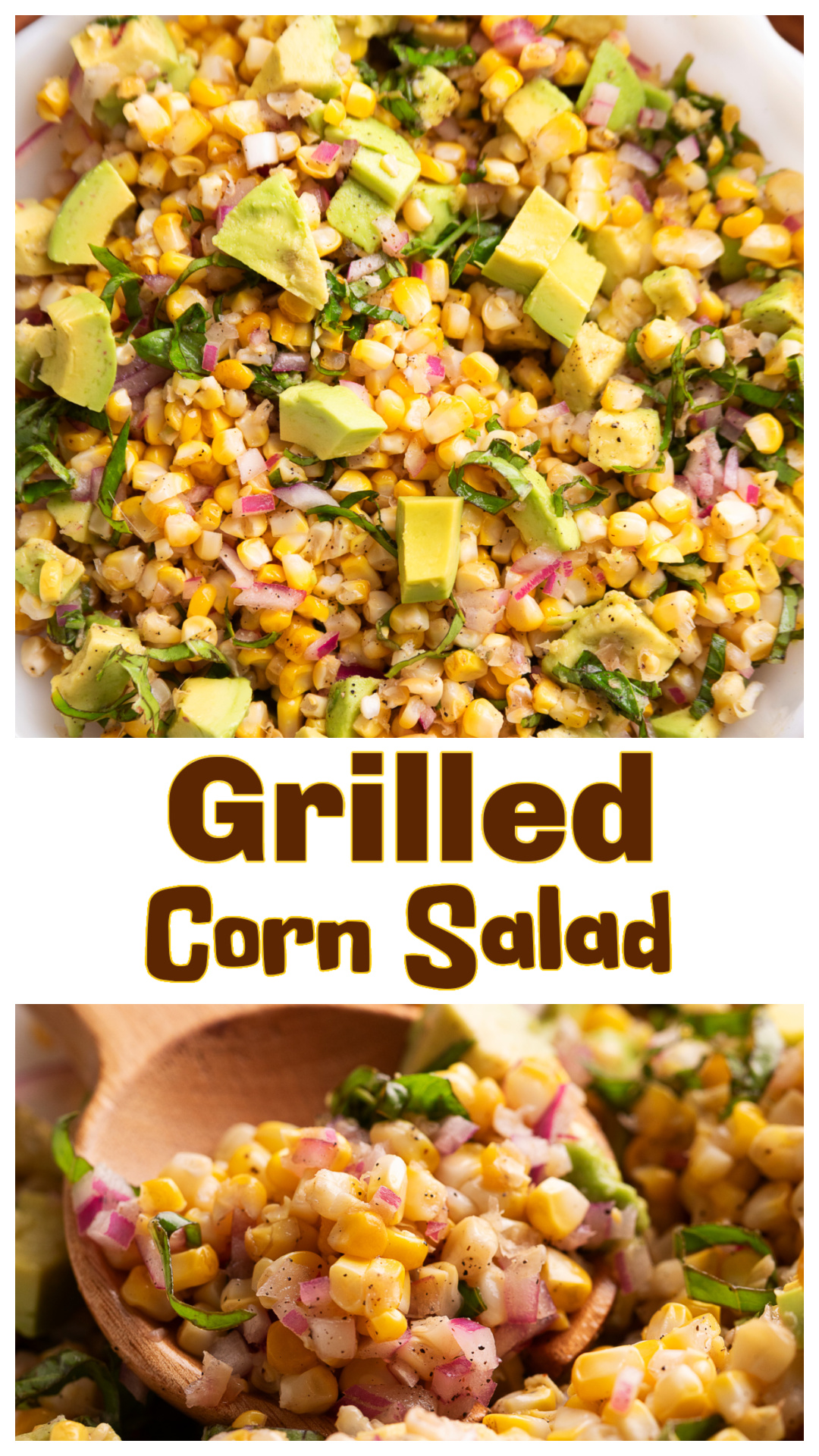 This grilled corn salad with avocado and basil is the kind of recipe that makes the most of fresh summer corn. Sweet charred corn is tossed with creamy avocado, fresh basil, and a bright lemon vinaigrette for a salad that's just as good alongside grilled chicken or burgers as it is on its own. It's fresh, colorful, and exactly the sort of dish you'll find yourself making again while corn is still in season. via @cmpollak1