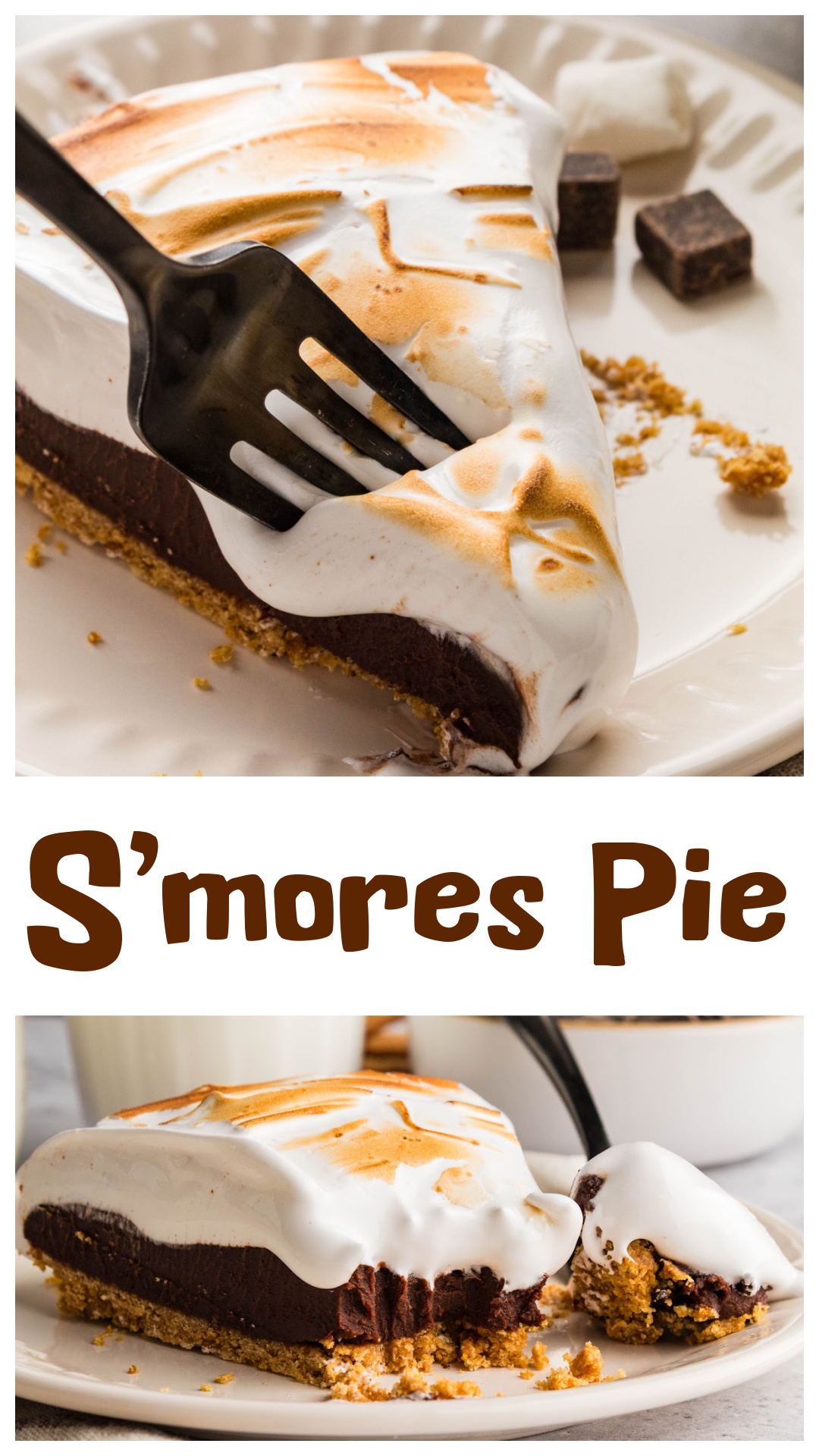 After all the berry pies, it's time for s'mores pie. This no-bake dessert starts with a buttery graham cracker crust, followed by a rich chocolate ganache filling and a homemade marshmallow topping that's toasted until golden. It has everything you love about a classic campfire s'more in an easy pie that slices beautifully. Perfect for late summer gatherings, cookouts, Labor Day, or whenever you're craving chocolate without turning on the oven. via @cmpollak1