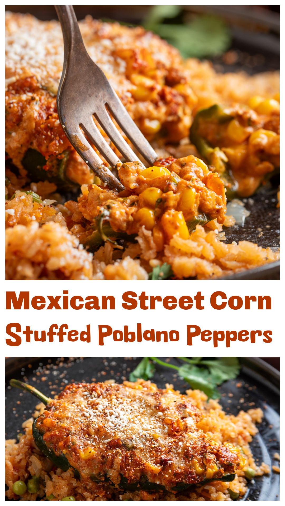 Mexican street corn stuffed poblanos are loaded with corn, chorizo and three cheeses, then finished with Cotija, Taj&iacute;n and lime. via @cmpollak1
