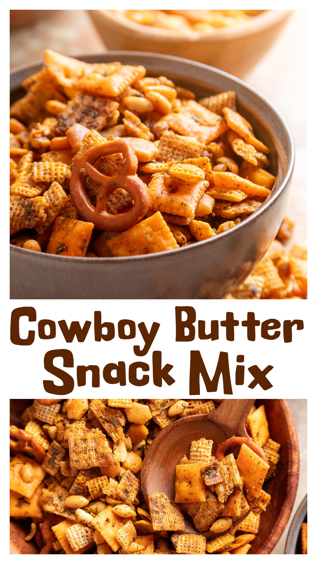 Cowboy butter snack mix started with Chex and kept going. Cheez-Its, Triscuits, oyster crackers, pretzels, peanuts and walnuts are coated in butter with dried herbs, Dijon, Worcestershire, smoked paprika, lemon and crushed red pepper, then baked until crisp. I tested this a few different ways before finding the ingredient that finally gave me the lemon flavor I wanted. Make a batch for game day, parties, road trips or anytime a bowl of snack mix sitting on the counter sounds like a very good idea. via @cmpollak1