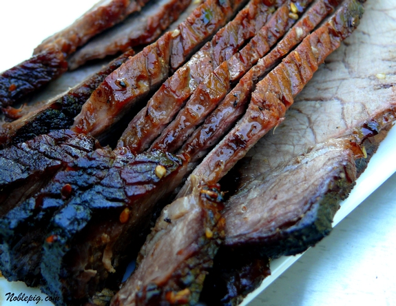 london broil with a sesame-soy-brown sugar marinade